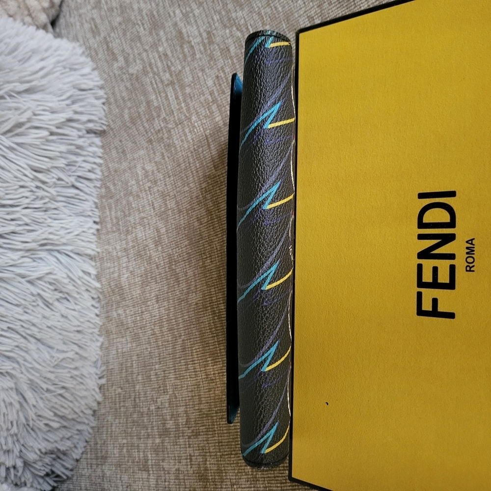 FENDI GREY COATED CANVAS BIRDS CONTINENTAL LONG WALLET 8M0340 - Picture 10 of 10